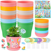 Cosweet durable resin garden pot kit with 24 pots for long-lasting classroom crafts.