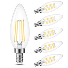 Cotanic dimmable E12 bulb with clear glass enhances chandeliers with decorative glow.
