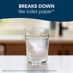 Close-up of a Cottonelle XL wipe being pulled for use.