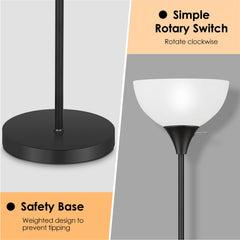Coucrek floor lamp rotary switch enables easy manual control.