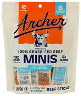 Country Archer ARCHER Original Mini Beef Sticks 4 oz package, portable protein for busy days