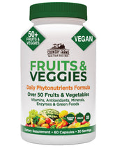 Country Farms bottle front showing 30 servings for convenient daily nutrition.