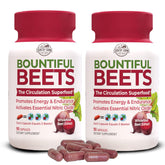 Country Farms Bountiful Beets capsules close-up for convenient circulation support.