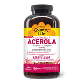 Country Life Acerola Vitamin C Complex berry wafers in a jar front for daily immune-support snacking