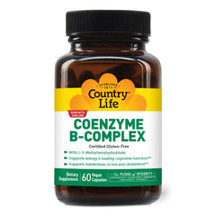Country Life Coenzyme B-Complex bottle front promotes daily energy support