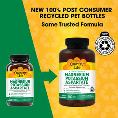 Pouring Country Life magnesium and potassium capsules for convenient daily use.