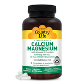 Country Life Target-Mins calcium bottle emphasizes vegan formula for bone support.