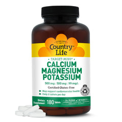 Country Life Target Mins Calcium bottle for daily bone support and mineral balance.