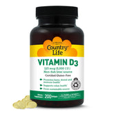 Country Life Vitamin D3 5000 IU bottle for daily bone and immune support.