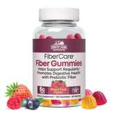 Country Farms Fiber Care Gummies bottle front with mixed fruit flavor for digestive support