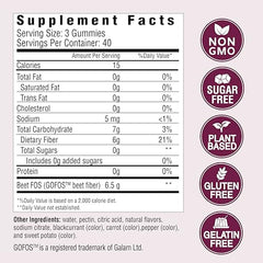 Country Farms Fiber Care Gummies closeup showing fruity texture for tasty prebiotic snack