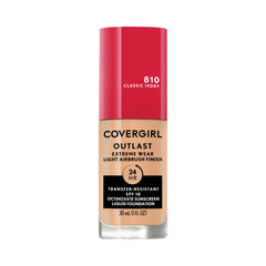 CoverGirl Outlast Extreme Wear classic ivory bottle demonstrates long-lasting coverage with SPF 18.