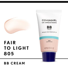 COVERGIRL Smoothers BB Cream swatch in shade Fair-Light 805 blends evenly for natural coverage.