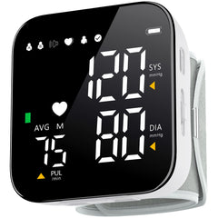 Coverich blood pressure monitor front view with clear display for home use.