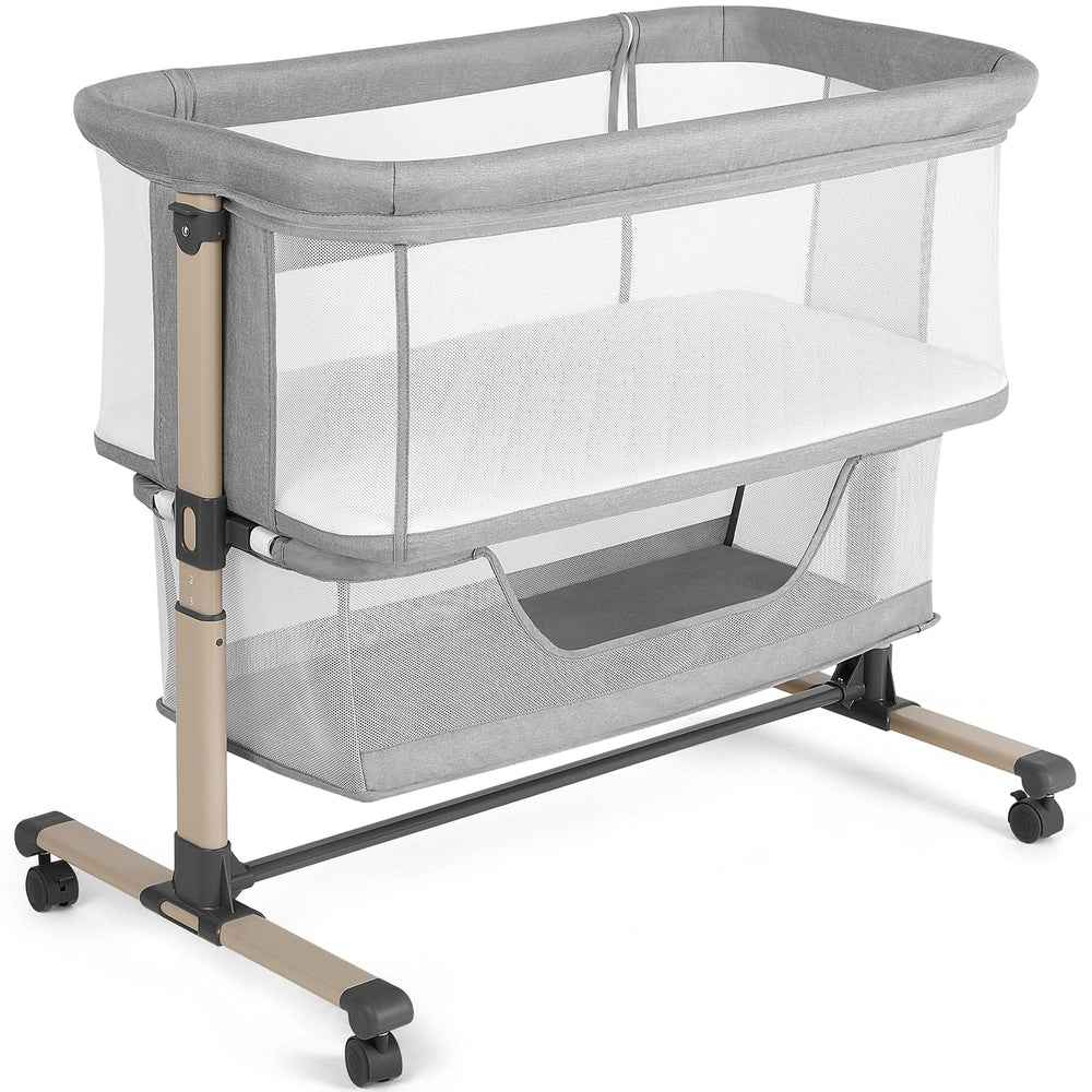 Cowiewie bassinet bedside sleeper beside bed for quick access at night