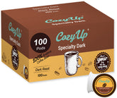 Cozy Up dark pods pack ready for Keurig brewers with bold aroma for morning kick.