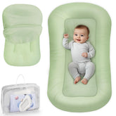 Cpzzkq infant support cushion green cover close-up showing breathable cotton for comfort