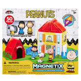 Cra-Z-Art Magnetix Peanuts Charlie Brown house tile set showing vibrant, durable building pieces