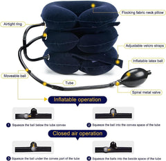CRABCLAW Neck Stretcher during inflation demonstrating adjustable support for comfort