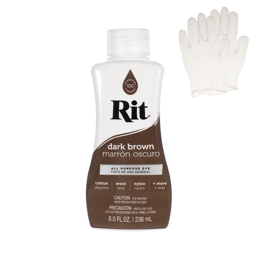 Craft County Rit Dye dark brown bottle for fabric color refinement.