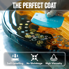 Craft Resin bubble-free self-leveling formula minimizes pours.