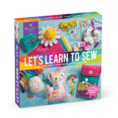 Craft-Tastic Let’s Learn to Sew mini kit cover inviting kids to start sewing