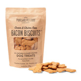 CRAFTED BY HUMANS Portland bacon dog treats packaging shows premium USA-made quality.