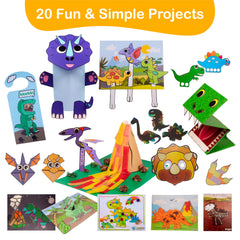 Craftikit kids crafting dinosaurs enhances focus and motor skills