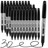 Craftinova black permanent markers bulk fine point set for bold writing on multiple surfaces