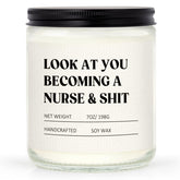 Craftique Nurse Candle with funny quote label, a playful gift for nurses.
