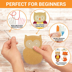 Craftorama Sewing Kit for Kids craft-eyes-and-parts adds expressive animals to creations.