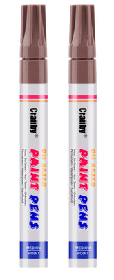 Craiiby brown paint markers 2-pack on rock surface delivering vibrant, permanent color