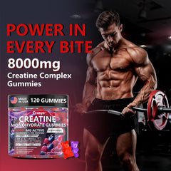 Crasye Creatine Gummies dispensing three-per-day serving for daily use