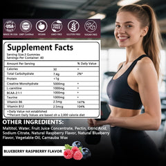 Crasye Creatine Gummies poured from bottle for on-the-go energy