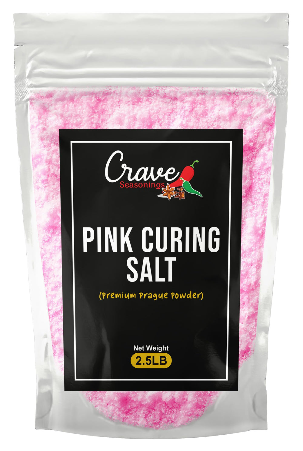 Crave Pink Curing Salt #1 bag 2.5 lb ready for home bacon curing