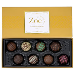 CRAVINGS BY ZOE truffles closeup amaretto highlighting premium flavor.