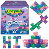Crayola Glitter PIP Cubes assembled tower with magnetic connections for creative play