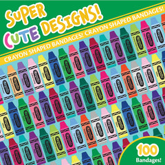 Crayola shaped bandages adhesive close-up showing secure backing.
