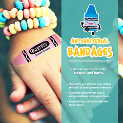 Crayola shaped bandages patterned collection adds fun to healing moments.
