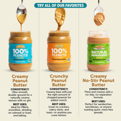 Crazy Richard's roasted US peanuts only jar for clean, simple snacking.