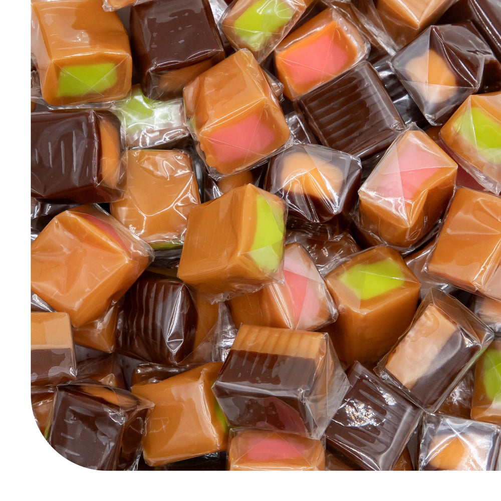 CrazyOutlet Caramel Candy Mix 2lb Pack with assorted fillings for gifting and sharing.