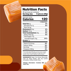 CRAZYOUTLET Caramel Cubes closeup showing creamy vanilla center