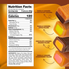 CrazyOutlet vanilla and chocolate filled caramels display rich centers for indulgent snacking.