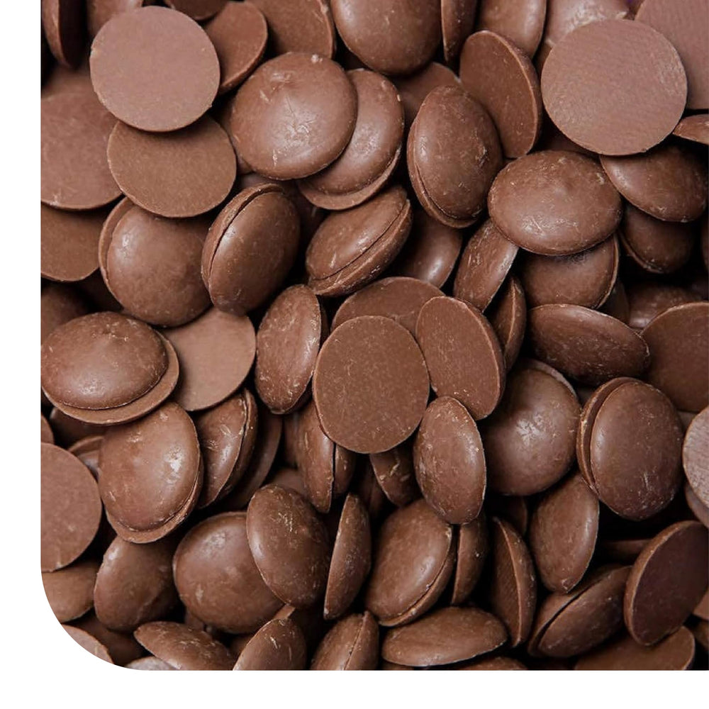 CrazyOutlet Merckens milk chocolate melting wafers bulk bag for versatile dipping and coating.