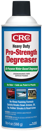 CRC Heavy Duty Pro-Strength Degreaser spray-on wipe-off action removes grease quickly.