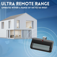 CreaCity remote range image, up to 120 feet for convenient driveway entry.