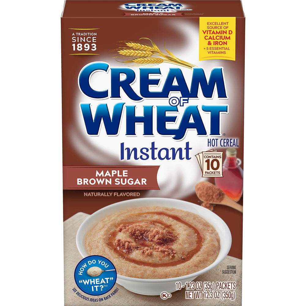 Cream of Wheat Instant Maple Brown Sugar packets ready for a quick breakfast