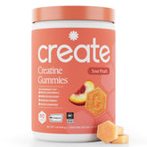 Create Creatine Monohydrate Gummies bottle and pour show convenient, on-the-go performance support