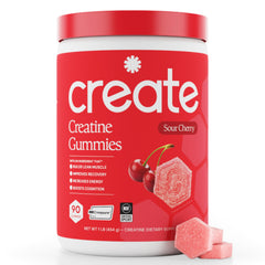 Create orange-flavor gummies bottle offers convenient on-the-go performance support.