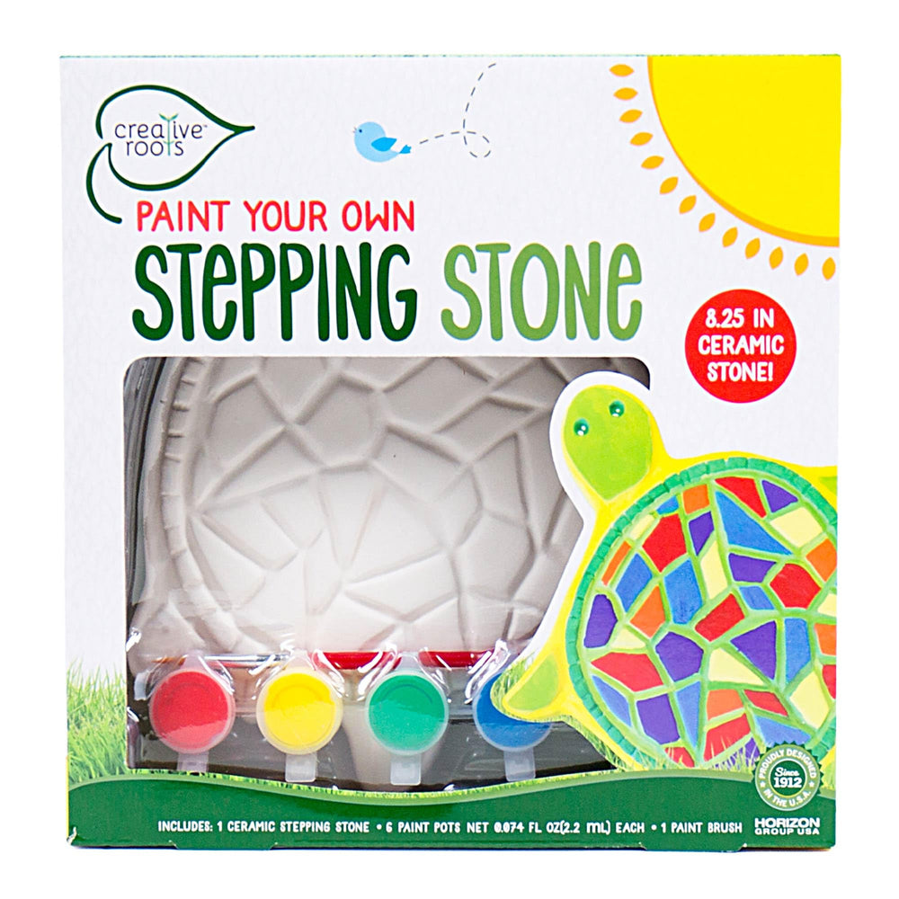 Creative Roots mosaic turtle stone ready to paint for creative kids.